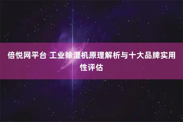 倍悦网平台 工业除湿机原理解析与十大品牌实用性评估